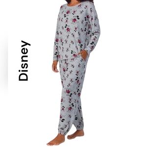 Disney | Women's Lounge Pajama Mickey Mouse 2 Piece Set | Gray | Small Or Large